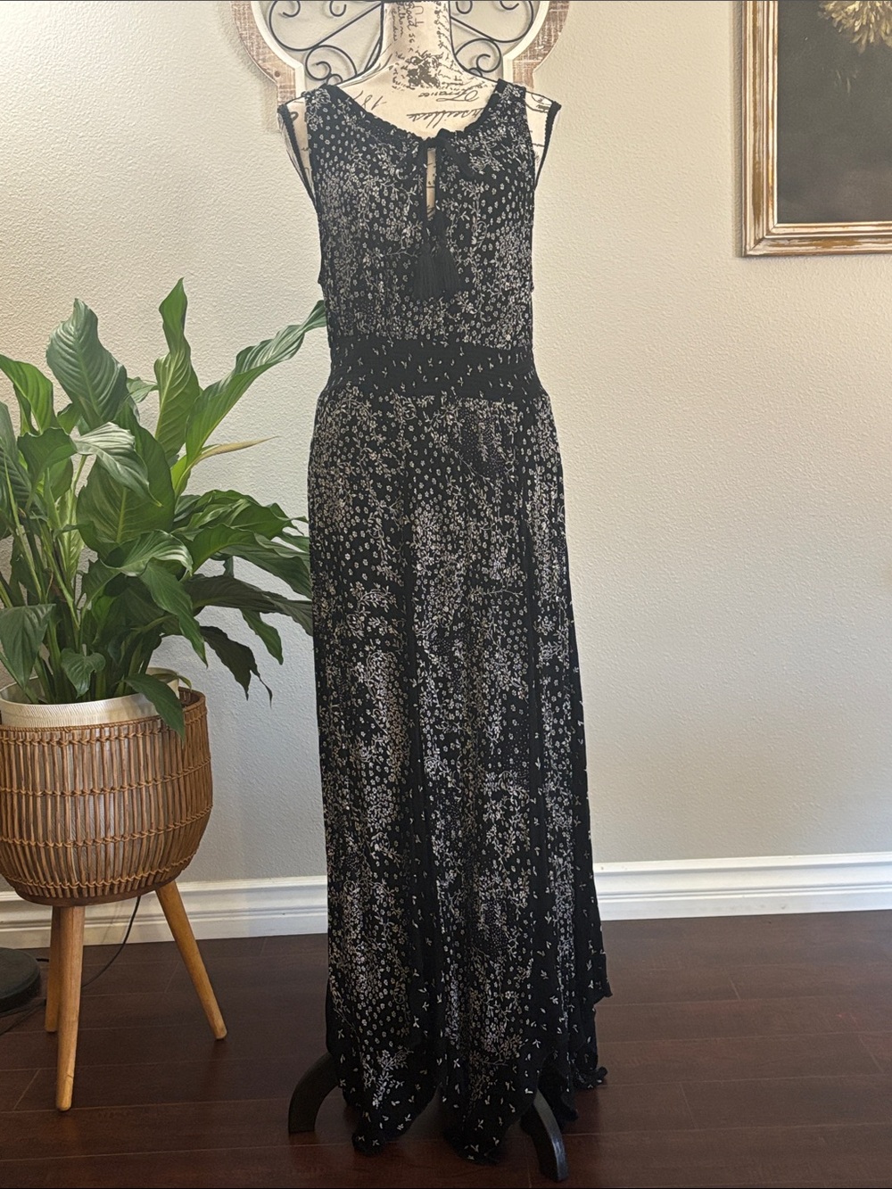 Billabong Black Printed Sleeveless Maxi Dress